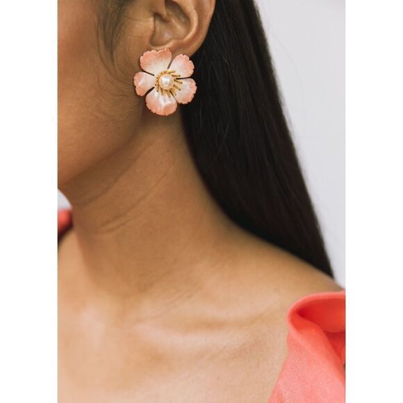 Jennifer Behr Finley Earrings - Blush Size One Size - Picture 2 of 9